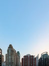 Overlooking the skyline of Bangkok`s bustling downtown area