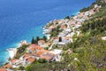 Overlooking a small village on the Adriatic coast Royalty Free Stock Photo