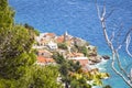Overlooking a small village on the Adriatic coast Royalty Free Stock Photo