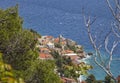 Overlooking a small village on the Adriatic coast Royalty Free Stock Photo