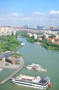 Overlooking the Suzhou Jinji Lake Royalty Free Stock Photo