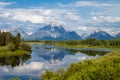 Overlooking Teton Mountains from Oxbow Bend Turnout Royalty Free Stock Photo