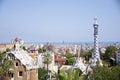 Overlooking view of a beautiful park gÃÂ¼ell barcelona in spain