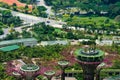 Overlooking view of Supertrees Grove at Gardens by the Bay in Si