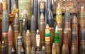 Collection of old artillery shells from different periods of time