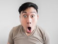 Overly shock and surprise face of man. Royalty Free Stock Photo