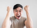 Overly shock and surprise face of man. Royalty Free Stock Photo