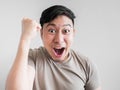 Overly shock and surprise face of man. Royalty Free Stock Photo