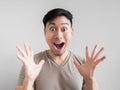 Overly shock and surprise face of man. Royalty Free Stock Photo