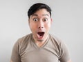 Overly shock and surprise face of man. Royalty Free Stock Photo