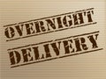 Overnight Delivery Indicates Next Day And Courier Royalty Free Stock Photo