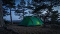 Overnight tenting In Finland at park called Varlaxudden