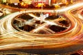 Overpass of the light trails Royalty Free Stock Photo