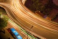 Overpass of the light trails Royalty Free Stock Photo