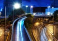 Overpass of the light trails Royalty Free Stock Photo