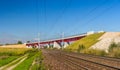 Overpass of new hi-speed railway LGV Est near Strasbourg Royalty Free Stock Photo