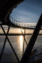 An overpass over the frozen Zarasas lake near Zarasai in Lithuania