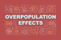 Overpopulation effects word concepts red banner Royalty Free Stock Photo