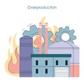 Overproduction and overconsumption concept set. Global ecological