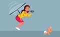 Helicopter Parent Supervising Baby Closely Vector Cartoon