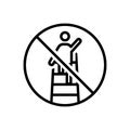 Black line icon for Overreach, restriction and people Royalty Free Stock Photo