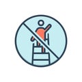 Color illustration icon for Overreach, restriction and estoppel Royalty Free Stock Photo