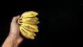 Overripe bananas almost rot and dry. Isolated on black background Royalty Free Stock Photo