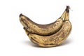 overripe brown ripe bananas isolated white background Royalty Free Stock Photo