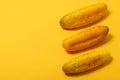 overripe yellow cucumbers isolated on yellow background