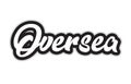 black and white oversea hand written word text for typography lo