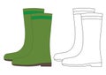 Overshoes, coloring page. Vector illustration. Royalty Free Stock Photo