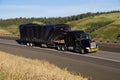Oversize Load / Black Kenworth Semi-Truck Royalty Free Stock Photo