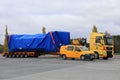 Oversize Load Transport of Silvasti Heavy Parked on Yard Royalty Free Stock Photo