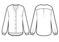 Oversize sleeved blouses for lady. Vector illustration