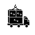 Oversized cargo black glyph icon Royalty Free Stock Photo