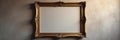 Oversized empty ornate frame against textured wall, empty frame, decorative Royalty Free Stock Photo