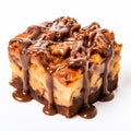 Delicious Brownie Bread Pudding With Brown Gravy And White Chocolate Sauce