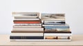 oversized stack of books white background Royalty Free Stock Photo
