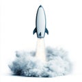Oversized Surfboard Launching with Rocket Thrusters Royalty Free Stock Photo