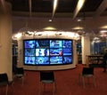 Oversized television screen inside Toronto Reference public library