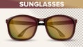 Oversized Wayfarer Sunglasses, Trendy Vector 3D Shades Royalty Free Stock Photo
