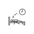 oversleep work outline icon. Element of lazy person icon for mobile concept and web apps. Thin line icon oversleep work can be use