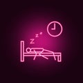 oversleep work outline icon. Elements of Lazy in neon style icons. Simple icon for websites, web design, mobile app, info graphics