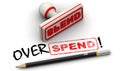 Overspend! Corrected seal impression Royalty Free Stock Photo