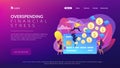 Overspending concept landing page.