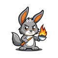 Overstimulated Rabbit Cooking with Flair Royalty Free Stock Photo