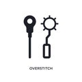 overstitch isolated icon. simple element illustration from sew concept icons. overstitch editable logo sign symbol design on white Royalty Free Stock Photo