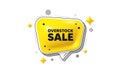 Overstock sale tag. Special offer price sign. Chat speech bubble 3d icon. Vector