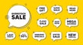 Overstock sale tag. Special offer price sign. Offer speech bubble icons. Vector