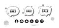 Overstock sale tag. Special offer price sign. Speech bubble offer icons. Vector